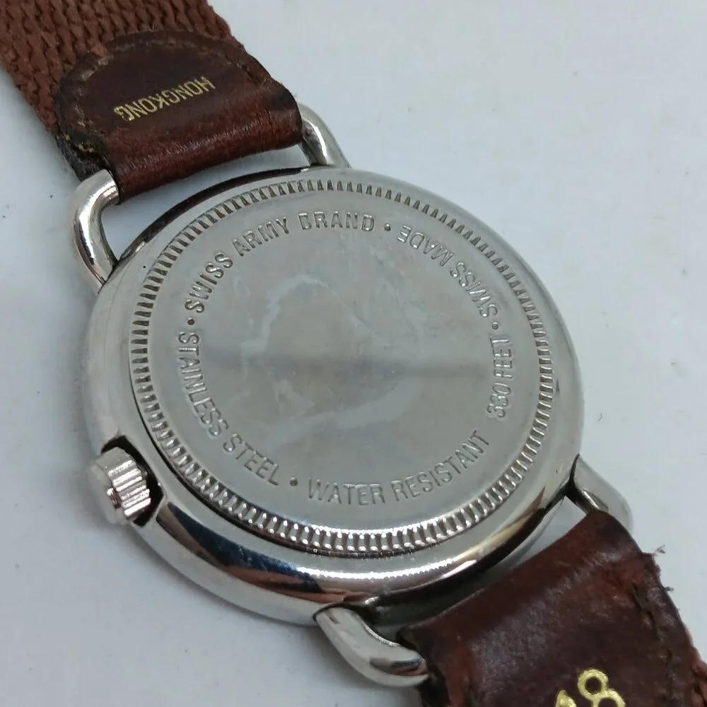 VINTAGE 1990s Swiss Army Men's 37mm Stainless Steel Cavalry Field Watch